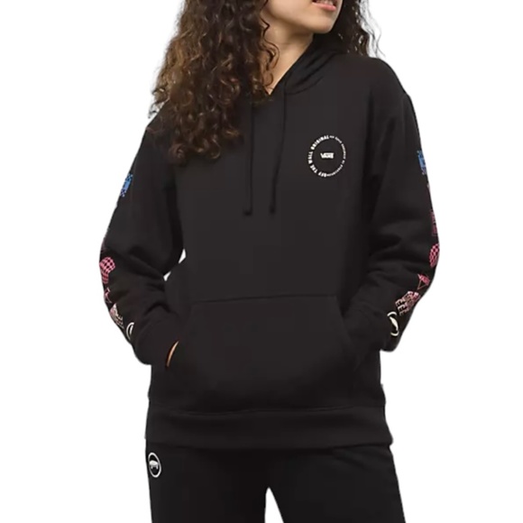 Vans Sweaters - VANS Women's Circular Flying V Bf Black Hoodie Size VN0A5LIKBLK